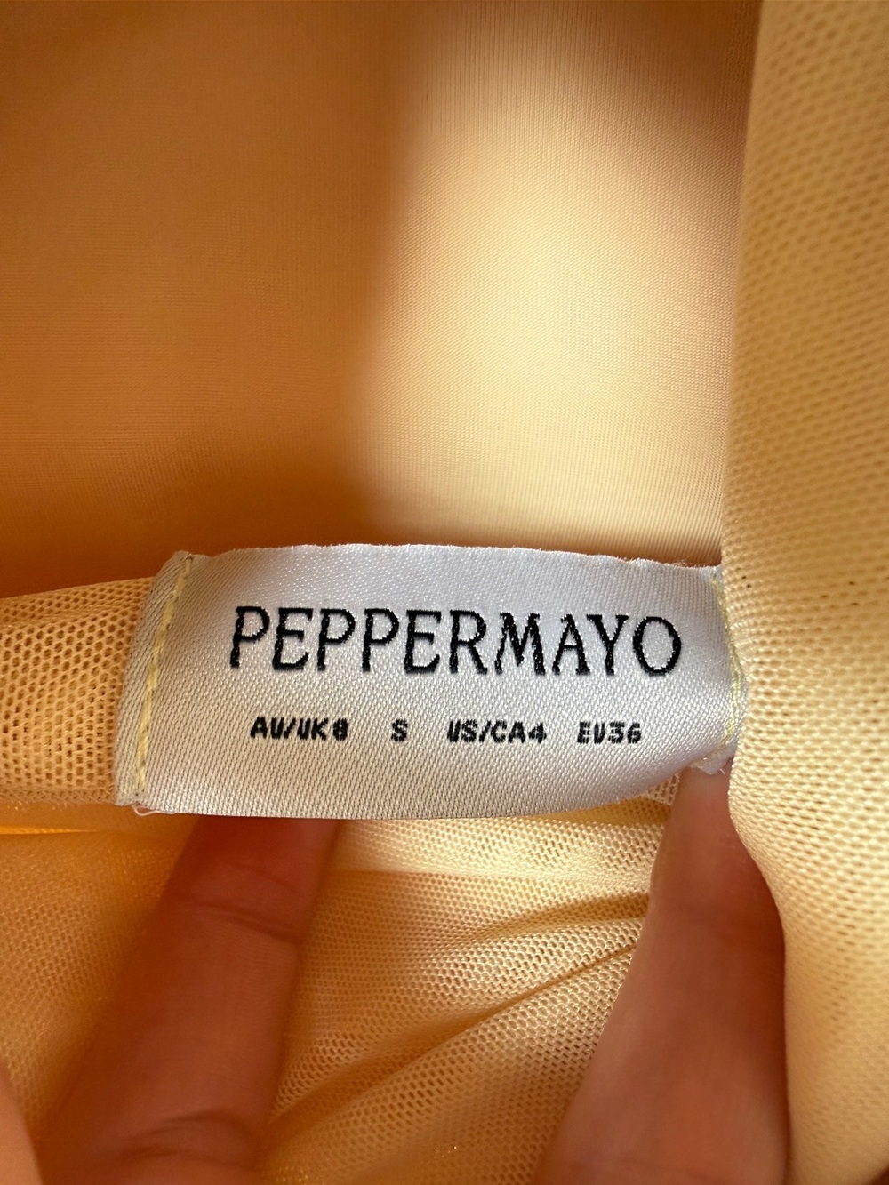 Peppermayo Cream Halter Mini Dress Ruched Bodycon Open Back | Size S - Picture 12 of 12